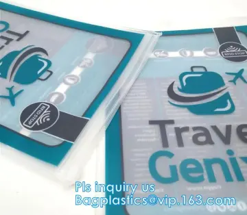 zipper slider travel cosmetic bag, commodity package bag, Promotional Transparent Cosmetic PVC Bag Slider Zip Bags Clear Travel
