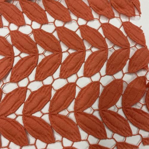 Green Leaves Milky Yarn Guipure Embroidery Fabric