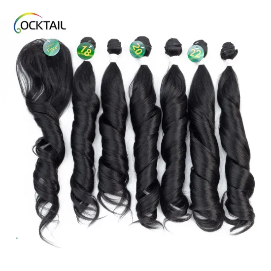 Imported japanese fiber angels hair synthetic weaves, black elegant korea heat resistant fiber synthetic hair weave in stock
