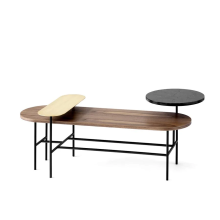 Minimalist Black wooden Top Metal Base Center table