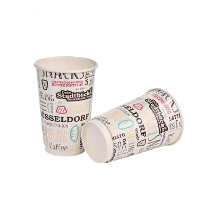 Biodegradable Waterproof Disposable Double Wall Cup with Lid