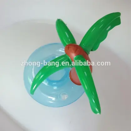 Palm tree inflatable drink holders floating cup holder in stock