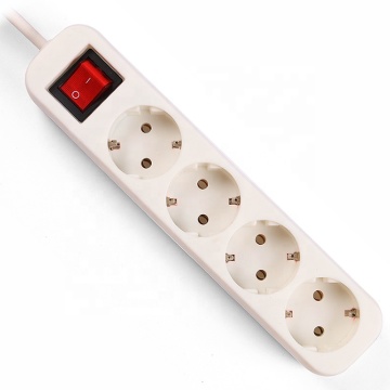 Socket Switch Extension Power Cord with Master Switch - 4 Outlet Power Strip
