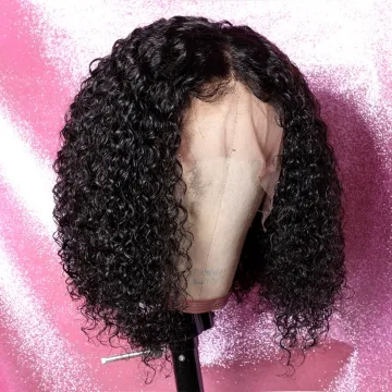 Sunlight Dropshipping Supplier Curly Wave Brazilian Human Hair Wig Remy Hair Short Wig Curly Bob Human Hair Wig