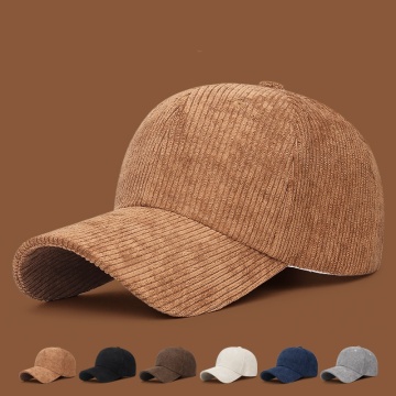 Anpassad broderad 6 panel corduroy snapback -hattar med vintage pappa hattstil