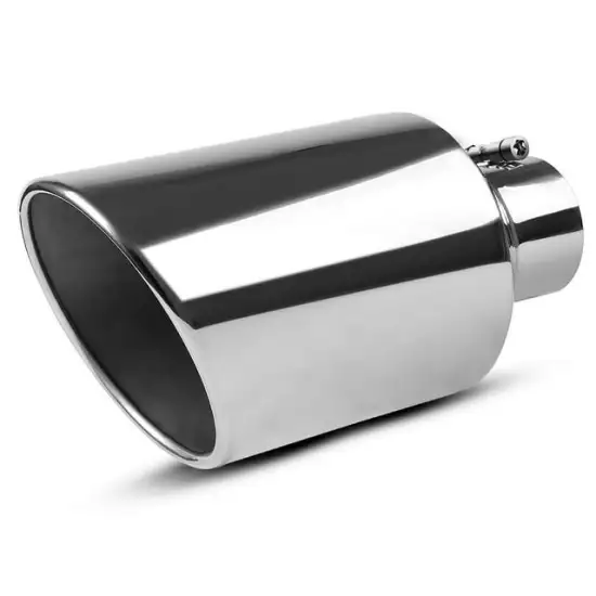 4 Inch Inlet 8 Inch Outlet 15 Inch Long Chrome Plated Rolled-Edge Exhaust Tip
