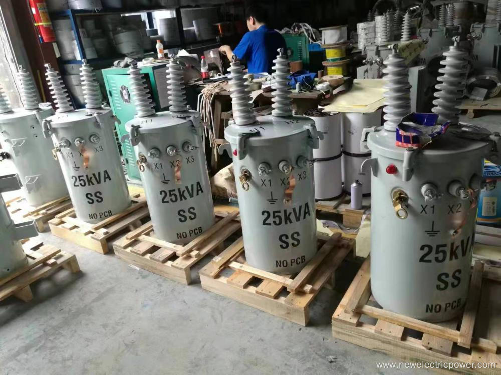 25KVA single phase pole mounted transformers for 13.8kv