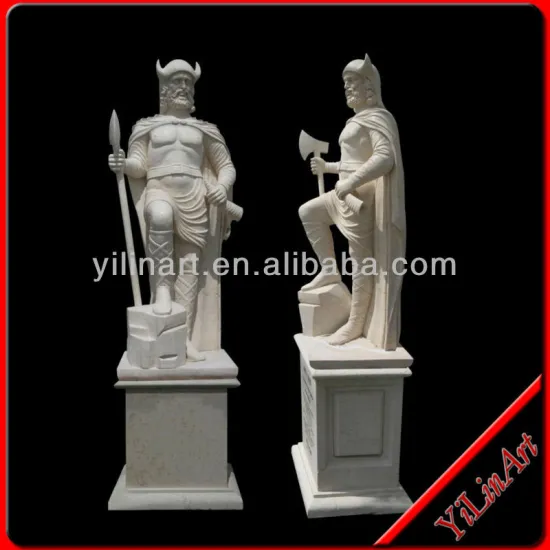 White Stone Life Size Warrior Statues YL-R222