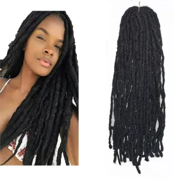 Long Dreadlocks Hair Extensions Sister Locks Crochet Braids Synthetic Braiding Hair Extensions for Women Brown Crochet Hair