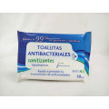 Toalhetes anti-bacterianos desinfetantes para as mãos