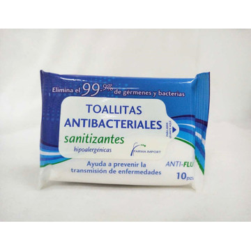 Lingettes antibactériennes désinfectantes pour les mains