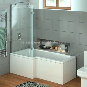 1700mm Square Right Hand L-Shaped Shower Bath With Screen (Includes Panel)