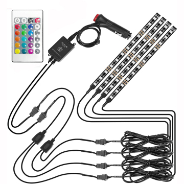 12V RGB Color Changing Car Interior LED Strip Ambient Light for Automotive