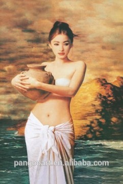 Open Hot Sexy College Girl Photo Oil Painting