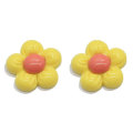 20mm Colorful Resin Flower Bead Flatback Accessory for Students Children Cute Earrings Finger Ring Making