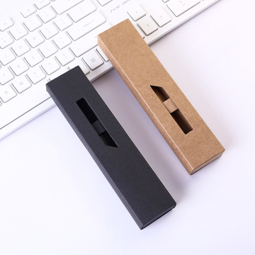 Luxury Black Window Pen Box with Hot Stamped Logo