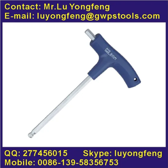 T-type allen key with straighthandle, ball end