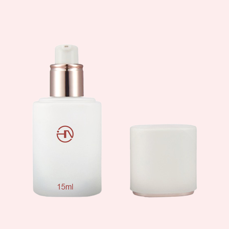 Custom Color 15ml Glass Pump Bottle for Serums