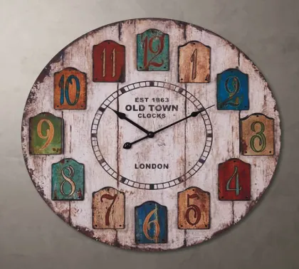 Old Town Round MDF Wall Clock