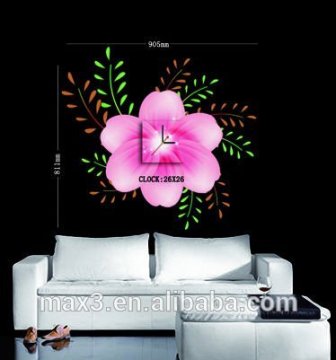 Promotional wall clock high quality with cheaper wall clock and sticker flower