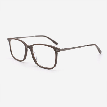 Rectangle Acetate And Metal Combined Unisex Optical Frames 23A3173