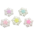 Assorted 22MM Glitter Snowflake Beads Flatback Resin Christmas Snowflakes Cabochons DIY Hair Bows Crafts Ornaments Decoration