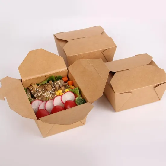Biodegradable Kraft Paper Folding Lunch Boxes: Disposable Food Containers for Sustainable Takeaway