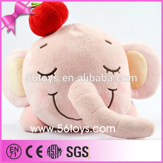 Cute soft sleeping pink baby elephant custom plush toy