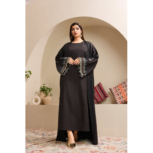 سرآستین دوزی مشکی عبای باز