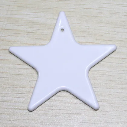 Star Shape Sublimation Ceramic Ornaments for Christmas