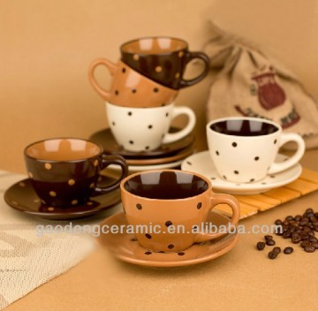 6 oz glazed coffee cup and saucer