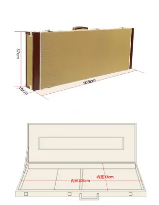 Rectangle Shaped Tweed Hardshell Guitar Case for Strat/Tele/LP/PRS Models