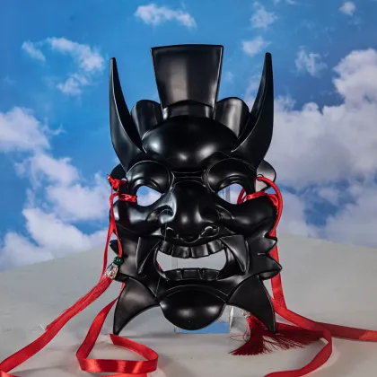 Horned Chinese Nuo Opera Ritual Mask