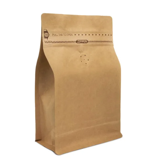 Factory Wholesale Brown Paper Bag for Nuts, Coffee Beans, and Tea - Flat Bottom with Window and Zipper