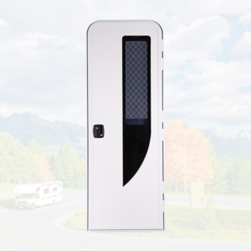 Transparent Gray Tempered Glass Aluminum Alloy Camper Door with Sun Blind