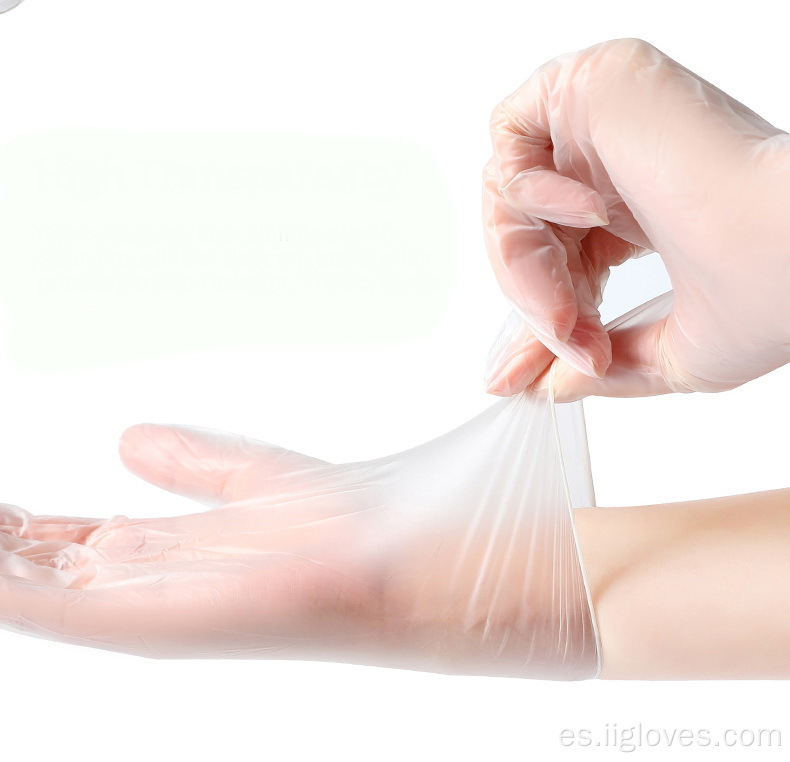 Protección laboral transparente Guante elástico anti-ácido PVC