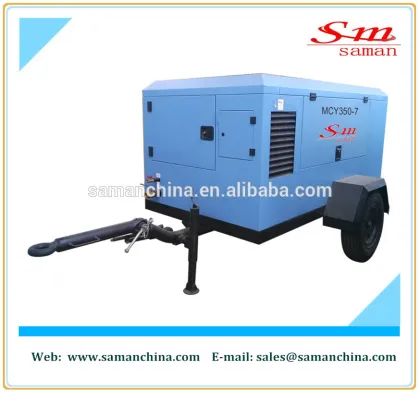 High efficiency diesel power portable screw air compressor
