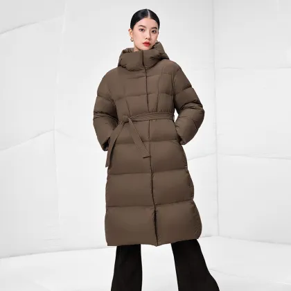 Hooded Cotton Coat: Women's Goose Duck Down Puffer Jacket for Winter