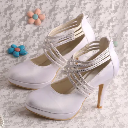Online Vintage Bridal Shoes with Zipper