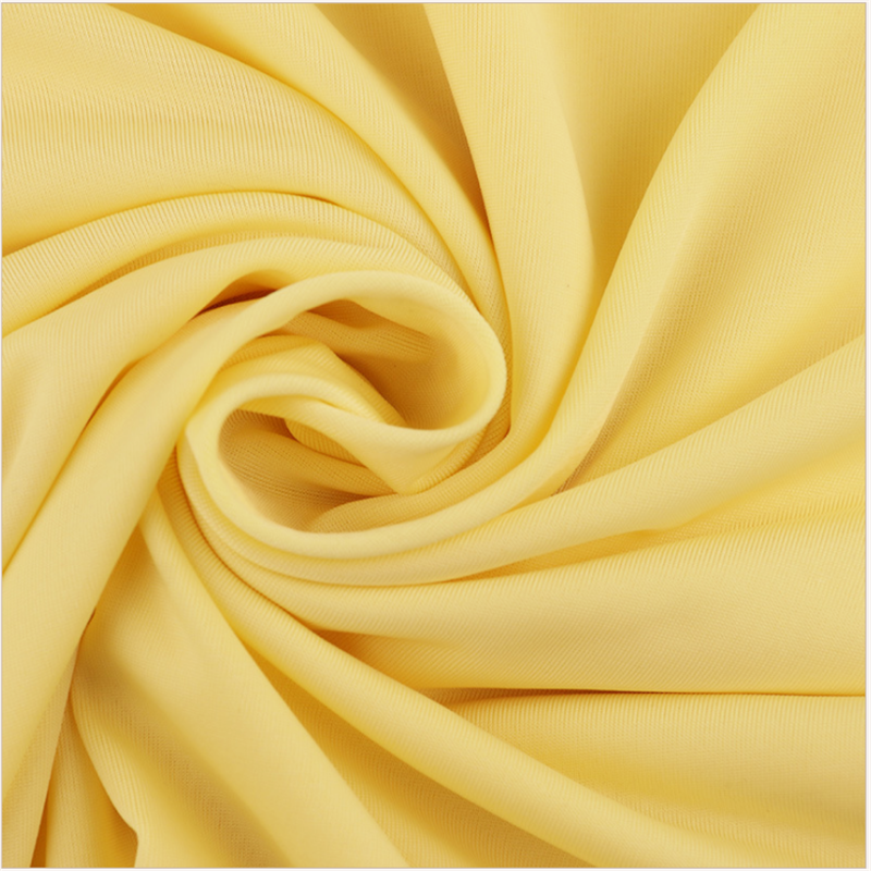 Breathable Yellow Ice Silk Polyester Knitted Garment Fabrics 2