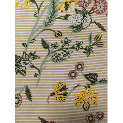 Stripe Flower Rayon Voile 60S tryckt vävt tyg