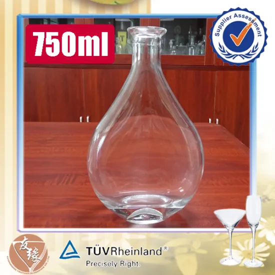 Export cork top whisky liquor 375ml 750 ml glass bottle design