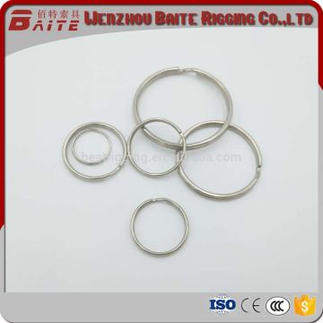 Baite nickel plated steel key rings various sizes round wire metal key chain