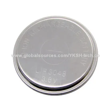 Coin Type Lithium-ion Rechargeable Cell Battery, 3.6V, 180mAh for Electronic Watches