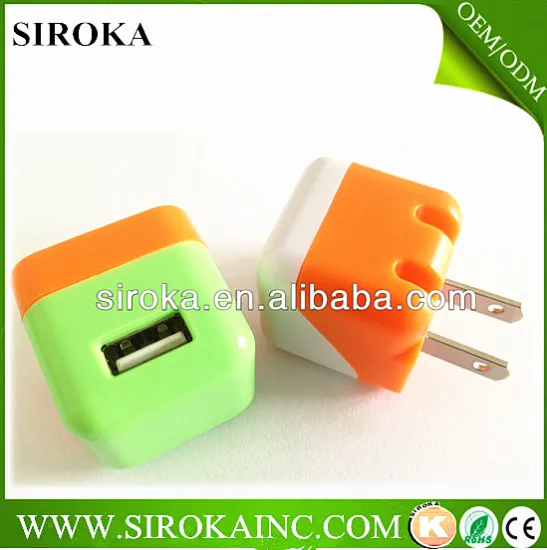 Fashionable portable wall charger DC5V1000mA US plug charger for samsung/htc/blackberry