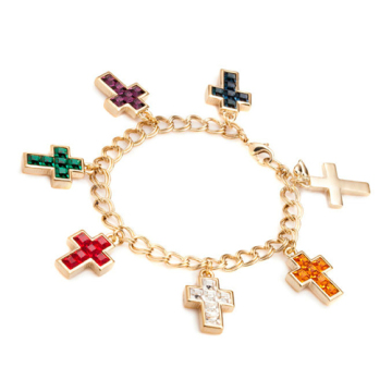 Cross pendant gold bracelet 2012 religious lover's designing bracelet
