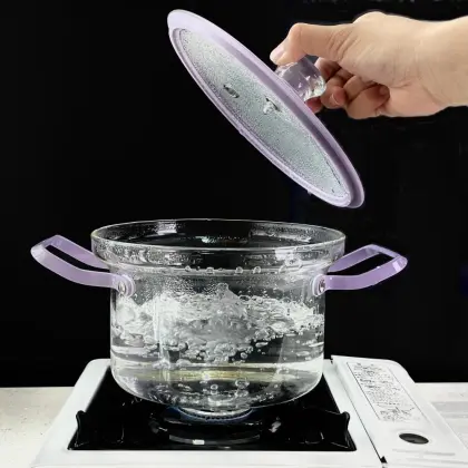 18cm Transparent Clear Pyrex Glass Cooking Pot