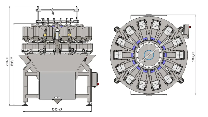 14 heads weigher machine