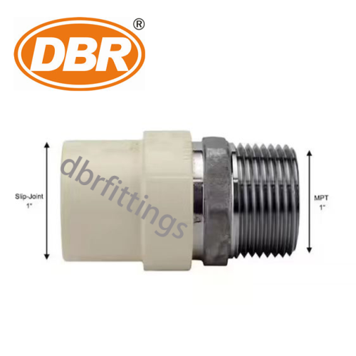 1 tum x 1 tum. CPVC CTS Slip rostfritt stål MPT -adapterrör