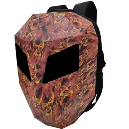 Programmable LED Knight Backpack - Waterproof Hard Shell Travel Bag for Motorcycles